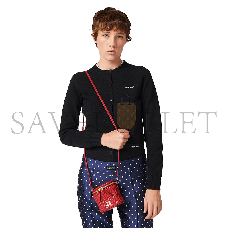 MIU MIU MATELASSÉ LOGO-PLAQUE MINI BAG 5NR018 (10.5*9.5*7cm)